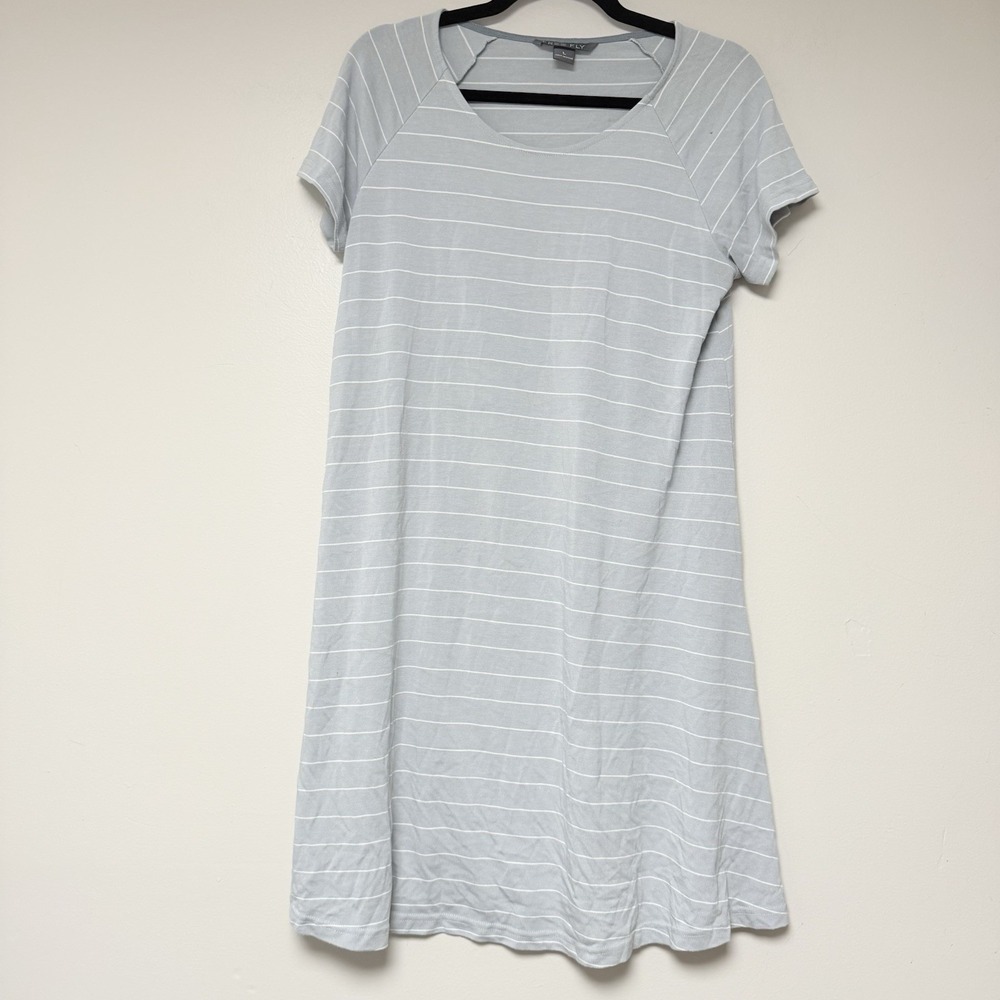 Free Fly Apparel Light Gray Striped Dress